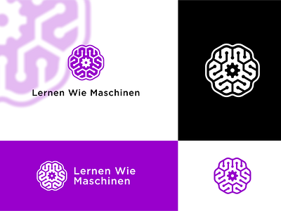 Lernen Wie Maschinen brain brand brand agency brand and identity branding computer cool design logo modern simple strong
