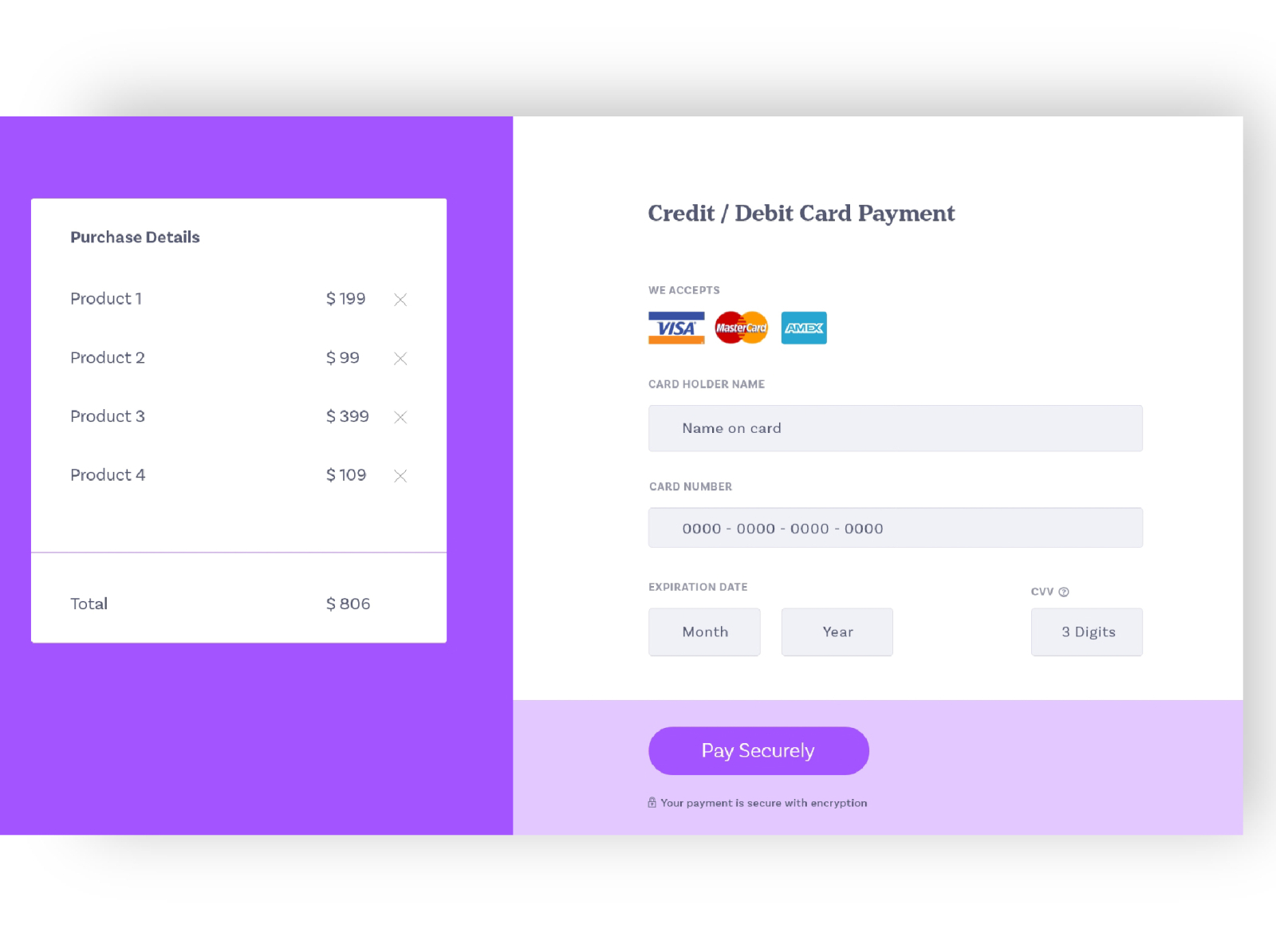 Credit Card Checkout by Alpa Pitroda on Dribbble