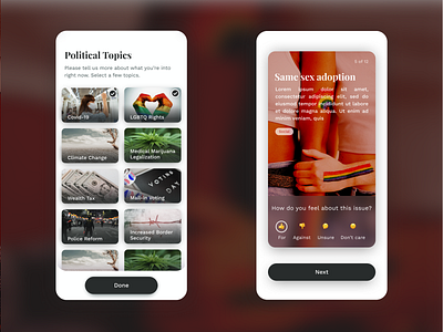 News App Design blur card figma landing page mobile mobile app news politics recommendations shadows ui uiux ux