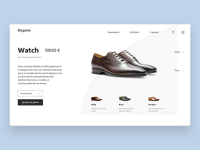 Shoes store design - Elegante adobe xd alexis le goff brown design shoes shoes store shoes website site design ui ux web website