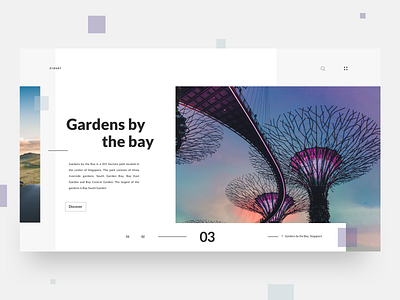 Gardens by the bay alexis le goff art clean color creation design homepage inspiration interface landing page minimal modern purple sketch travel typografy ui ui design ux website