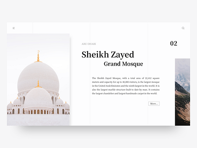 Sheikh Zayed abu dhabi alexis le goff clean clear design creation creative design minimal minimal design site design sketch travel typogaphy ui ux website white