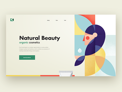 NatruralBeauty design geometry illustraion illustration landing page minimalist ui ux vector web