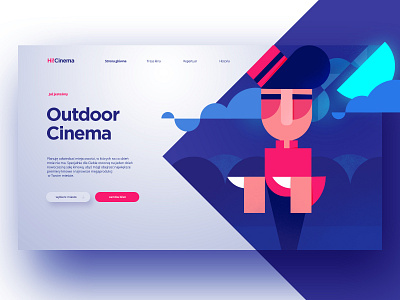 OUTDOOR CINEMA blue geometry illustraion illustration landing page vector