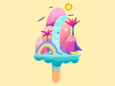 Ice-cream Island art design dream dreaming ice cream illustration island paradise procreate procreate art summer sunny sunny day