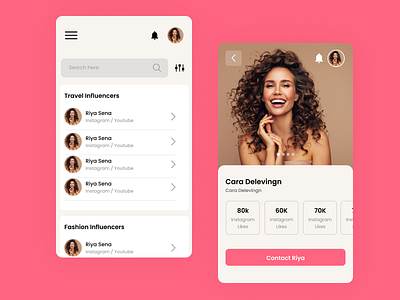 Influencer Mobile App influencer influencer platform influencerapp mobileapp ui ux