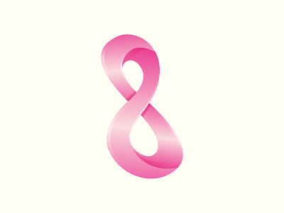 eight infinity logo 3d 8 app app icon branding browser eight gradient icon illustration infinite infinity inspiration logo logos loop number pink web