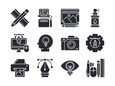 Graphic Design Icons app button glyph graphic design icon icon a day icon bundle icon set solid symbol system icon ui ux vector web