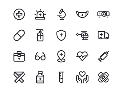 Medical Icons app design graphic design icon icon a day icon app icon set iconography icons inspiration interface line medical outline pixel perfect ui user ux vector web