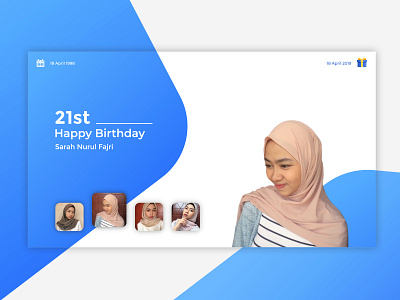 Sarah's 21st Birthday app application art birthday blue branding design gift gift card gradient gradient blue graphic design happy happy birthday icon identity minimalist modern ui ux