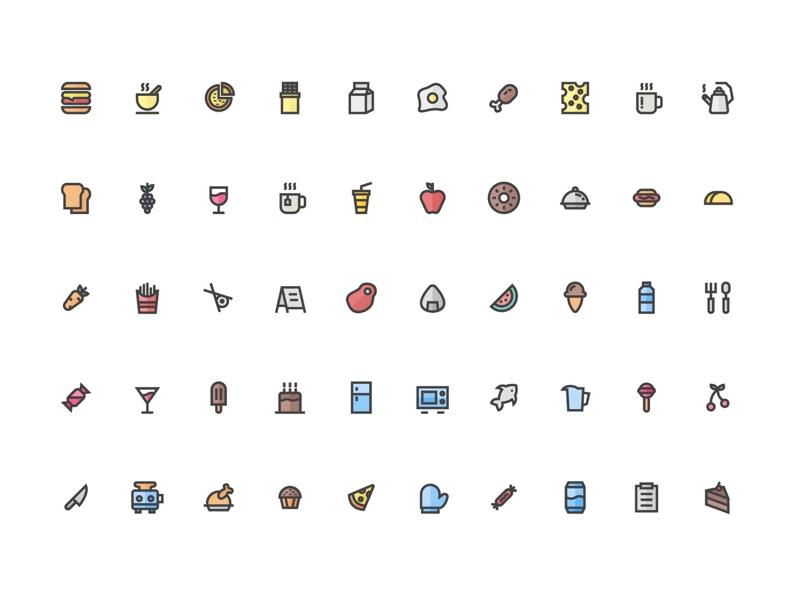 Food and Beverages Icons by Kmg Design on Dribbble