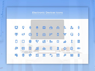 Electronic Devices Icons app application blue button design gradient graphic design icon icon a day icon app icon bundle icon set logo minimalist symbol ui user interface ux vector web