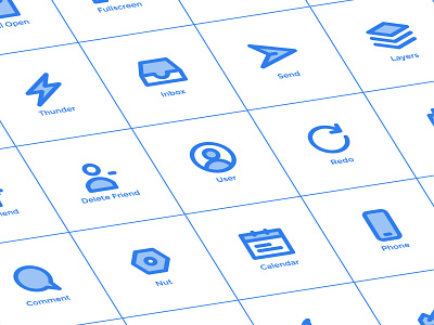 User Interface Icons (Blue Filled Line)