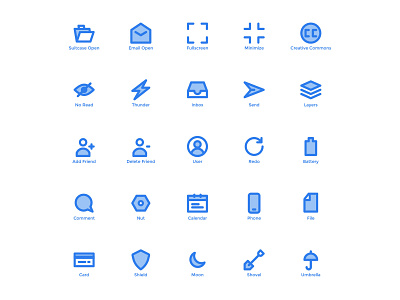 User Interface Icons (Blue Filled Line)