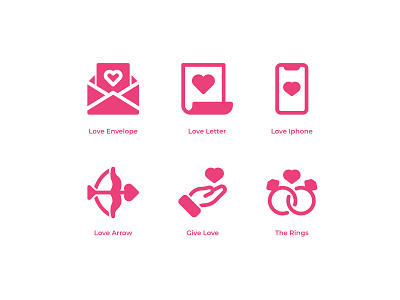 Love (Solid Style) app button graphic design heart icon icon a day icon app icon bundle icon set love minimalist modern pink romance symbol ui user interface ux web wedding