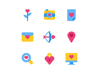 Love Icons app branding button flat icon graphic design icon icon a day icon app icon bundle icon set identity love minimalist romance symbol ui user experience user interface ux web