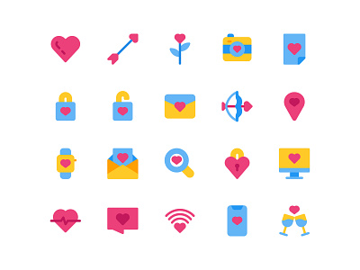 Romance Icons app button engagement flat flat icon graphic design icon icon a day icon app icon bundle icon set love minimalist symbol ui user interface ux vector wedding