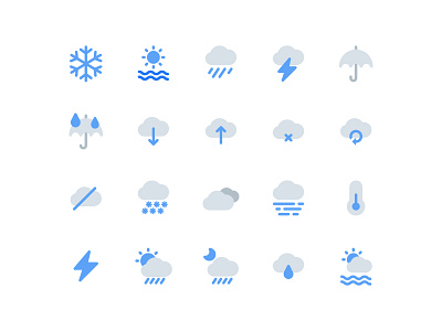 Weather Icons (Flat Style) blue flat flat icon graphic design icon icon a day icon app icon bundle icon set minimalist modern rain rainy ui user interface vector water weather web winter