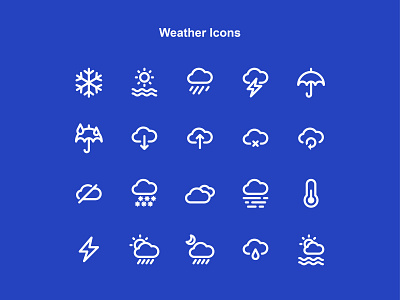 Weather Icons app blue button cloud download icon icon a day icon app icon bundle icon set line art outline symbol ui upload user interface ux vector weather web