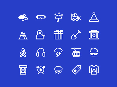Winter Icons (Line) blue bold christmas graphic design ice icon app icon bundle icon design icon set iconography icons icons pack line outline outline icon system icon ui ux weather winter