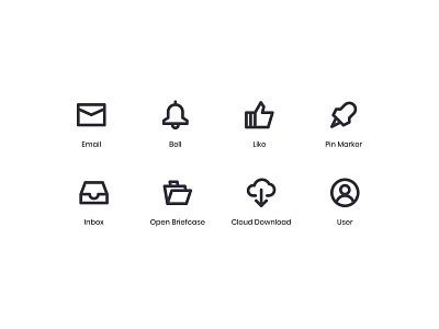 User Interface Icons (Line) app icon bell button email icon icon a day icon design icon pack icon set iconography inbox interface line minimalist outline symbol system icon ui user ux