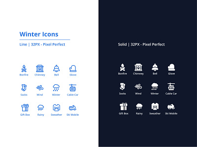 Winter Icons cold flat icon glyphs graphic design icon icon a day icon bundle icon set line minimalist modern outline solid system icon ui user interface ux vector weather winter