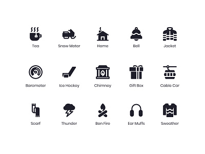 Winter Icons app glyphs icon graphic design icon icon a day icon app icon bundle icon design icon set iconography line minimalist modern outline solid ui ux vector web winter