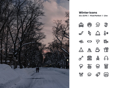 Winter Icons app app icon freebies graphic design icon icon a day icon app icon artwork icon bundle icon design icon set iconography line modern outline outlines ui ux vector web