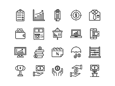 business & finance icons (Line) app banking business finance flaticon graphic design icon icon a day icon design icon pack icon set iconography line modern outline ui user interface ux vector web