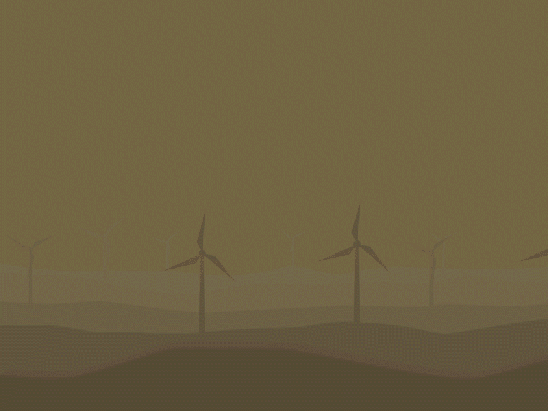 FALLEN LAND after effects gif landscape motion animation motion design vector vector animation windmill