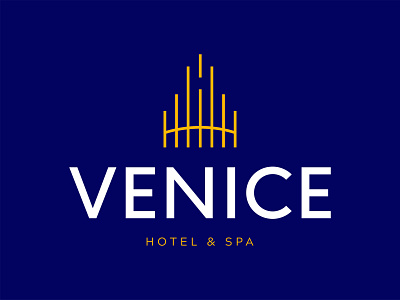 Venice Hotel Exploration Full-Screen app blue branding design flat hotel hotel branding icon illustration illustrator italy logo minimal royal typography venice yellow