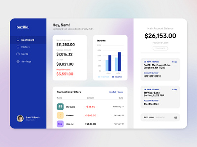 FinTech & Bank Dashboard For a Web App | Vili