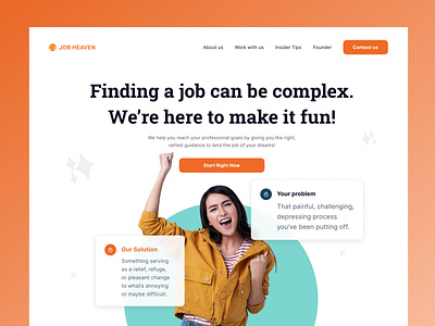 Job Search Start-up Landing Page Design