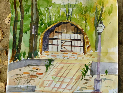 Watercolor On Catridge Sheet art artist artlife artwork color color palette colorful draw drawing landscape paint painting pencil art pencil drawing sketching