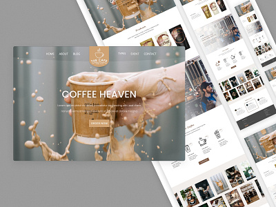 Coffee shop landing page xd design