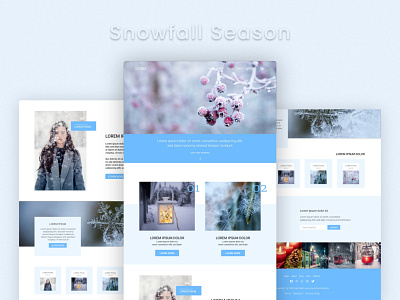 Snowfall season landing page mockup design