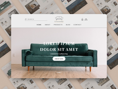 Furniture online shopping mockup design