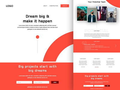 KLEO landing page mockup design