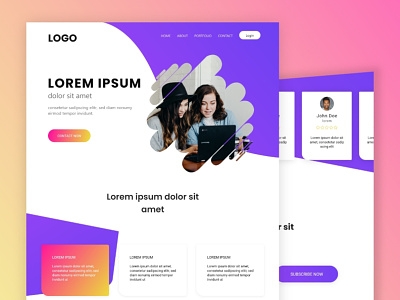 Ella landing page XD design