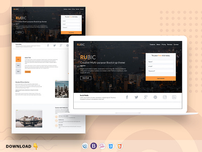 Rubic Landing Page bootstrap bootstrap 4 bootstrap landing page free free bootstrap template free design illustration responsive design uxui design welovewebdesign web design