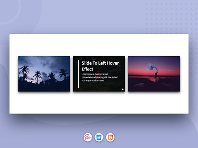 CSS3 Cards with Slide To Left Hover Effect animate css hover effect css snippet scss snippet ui ui design