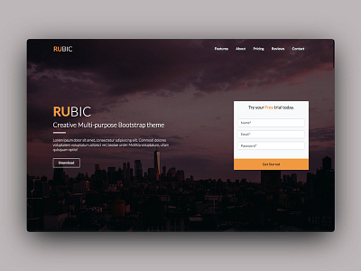 Rubic Landing Page bootstrap bootstrap 4 creative design landing page landing page design web design