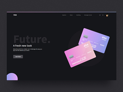 Credit Card Landing Page dark landing page dark ui free landing page landing page responsive design snippet ui desing web snippet