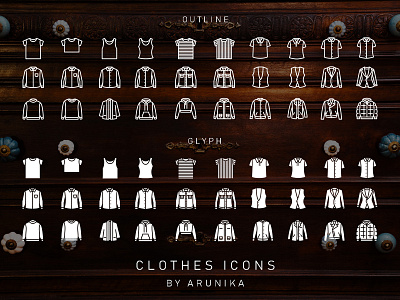 Clothes Icons (Part 1) clothes design icon jacket portfolio shirt suit t shirt tops vest