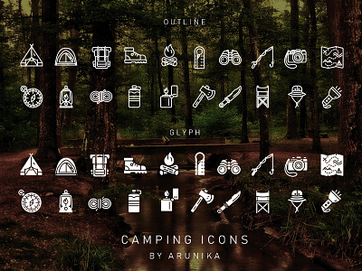Camping Icons camping design icon journey outdoor portfolio trekking vector