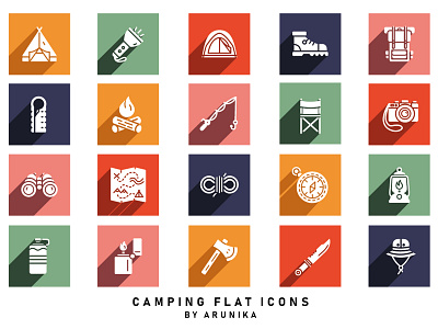 Cooking Flat Icons activity adventure camping design equipment flat icon journey modern outdoor portfolio vector