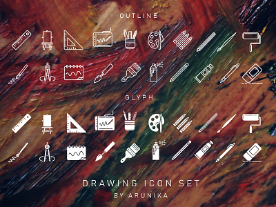 Drawing Icons Dribbble art design drawing equipment icon painting tools vector working
