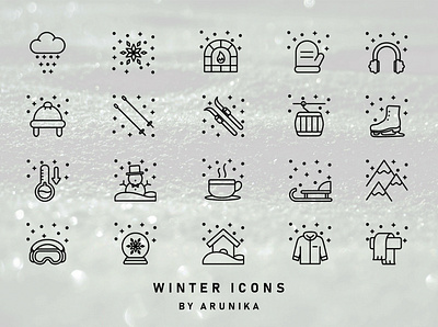 Winter Icons by ARUNIKA design icon portfolio season snow vector winter