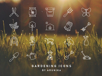 Gardening Icons by ARUNIKA design fertilizer garden gardening icon illustration plant portfolio vector