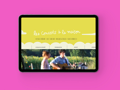 Site web pour Les Concerts à la Maison design illustration layout web website